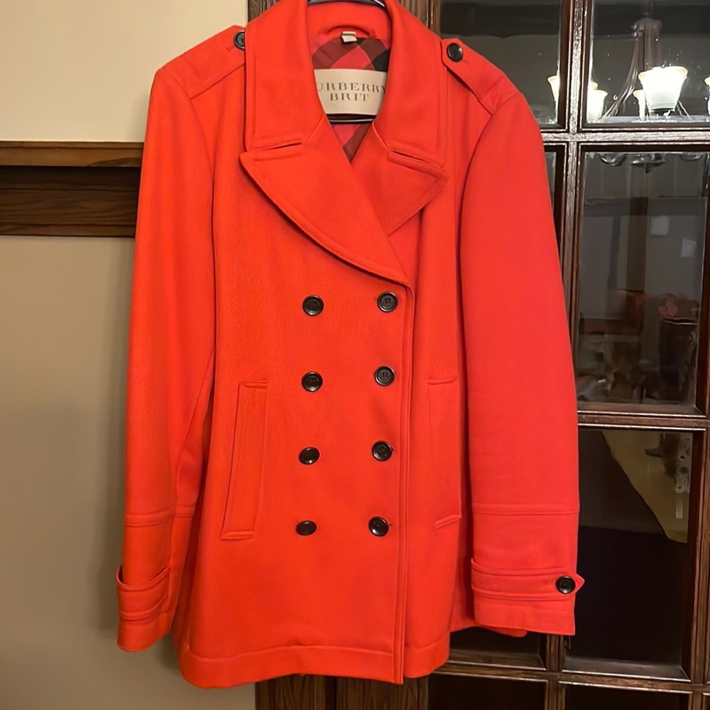 Burberry Red Double-Breasted Jacket